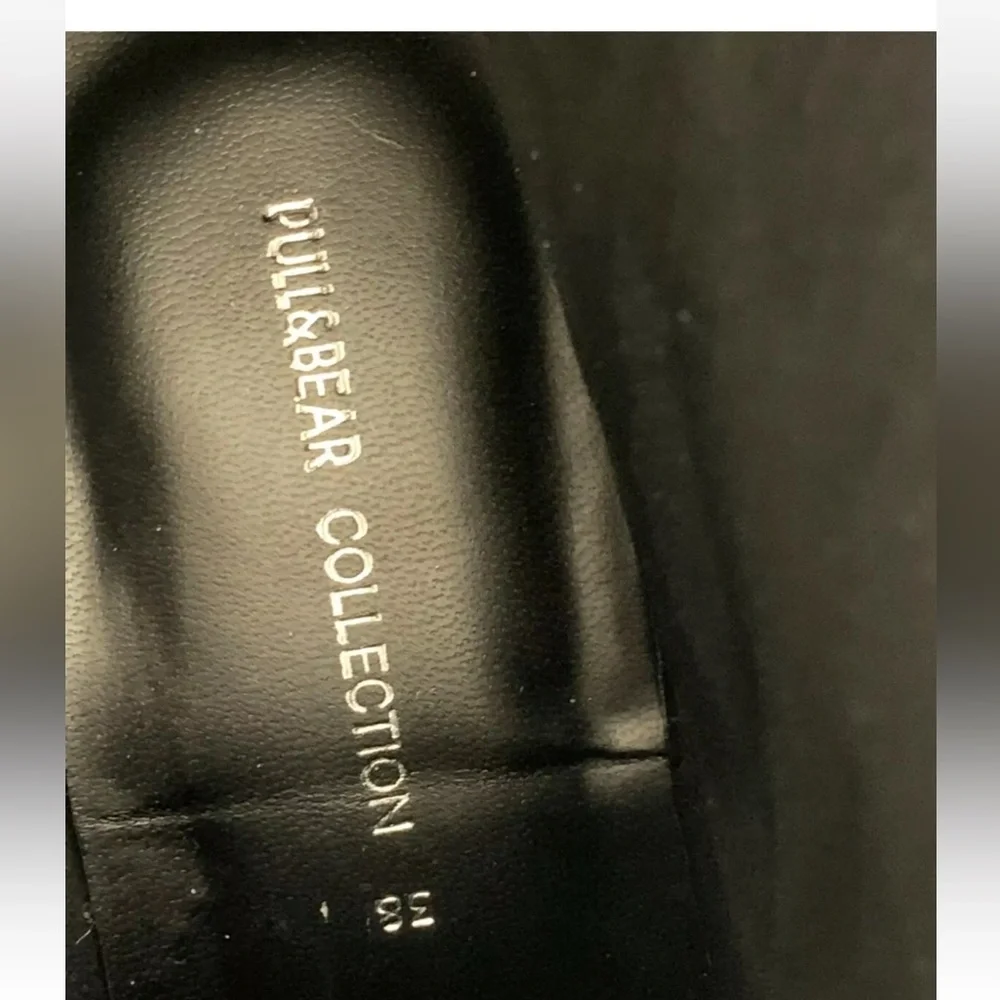 Pull and Bear Black Suede Zip Ankle Heeled Shoes Boots Size US 7 NWOB - Picture 7 of 8